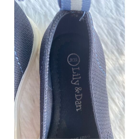 NWT Lily & Dan Toddler Boys SZ 9/10 Navy Blue/White Slip On Shoes - Picture 4 of 10